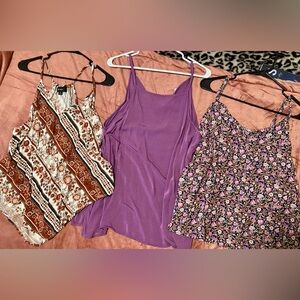 Various women’s XL shirts, tank tops & baby doll tops